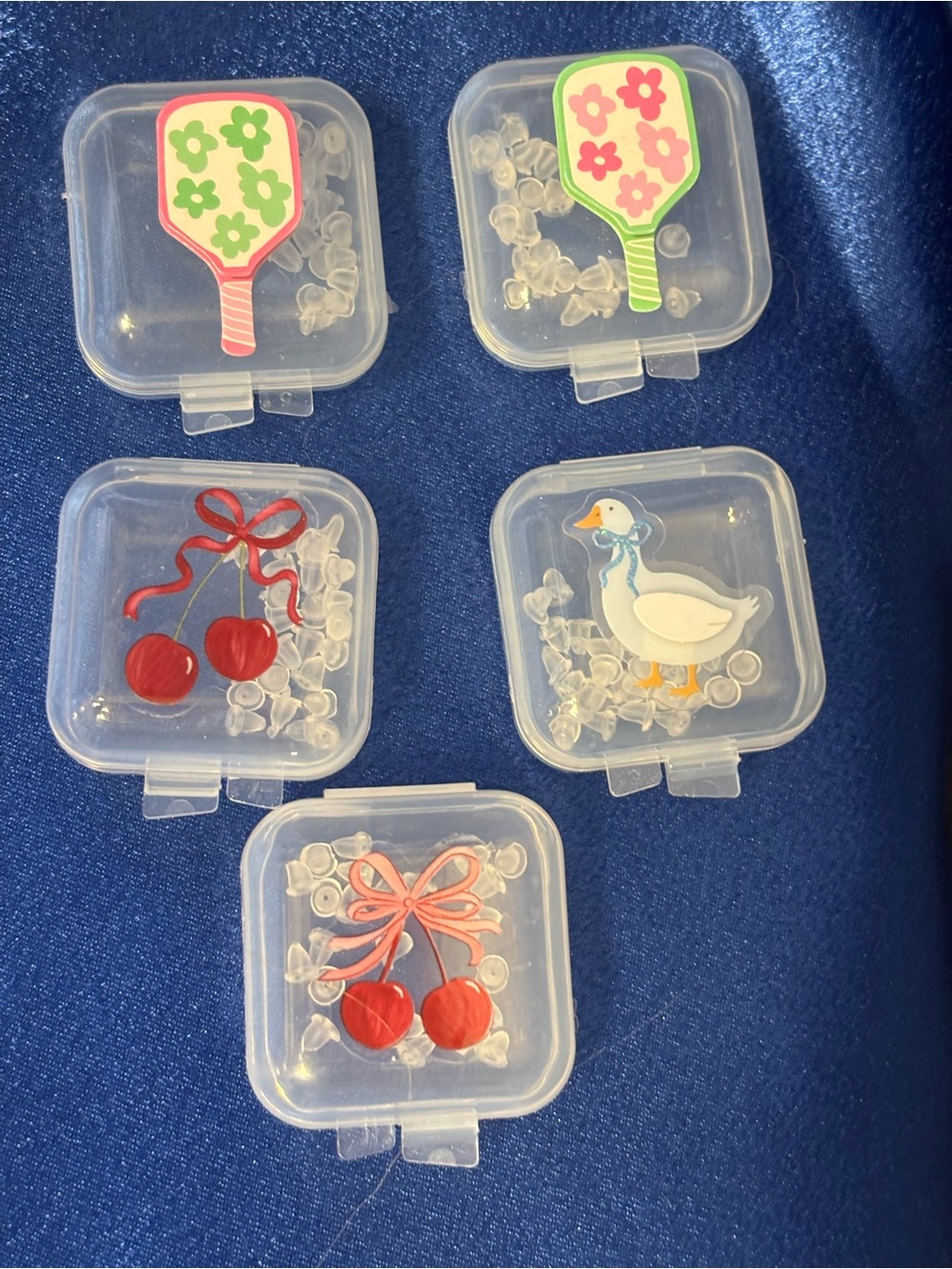Cute Clear Trinket Boxes with Earring Back 10 pairs each box perfect for travel